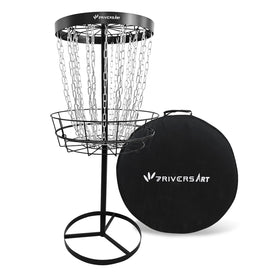 7RiversART portable disc golf basket with 24 chains for reliable catching