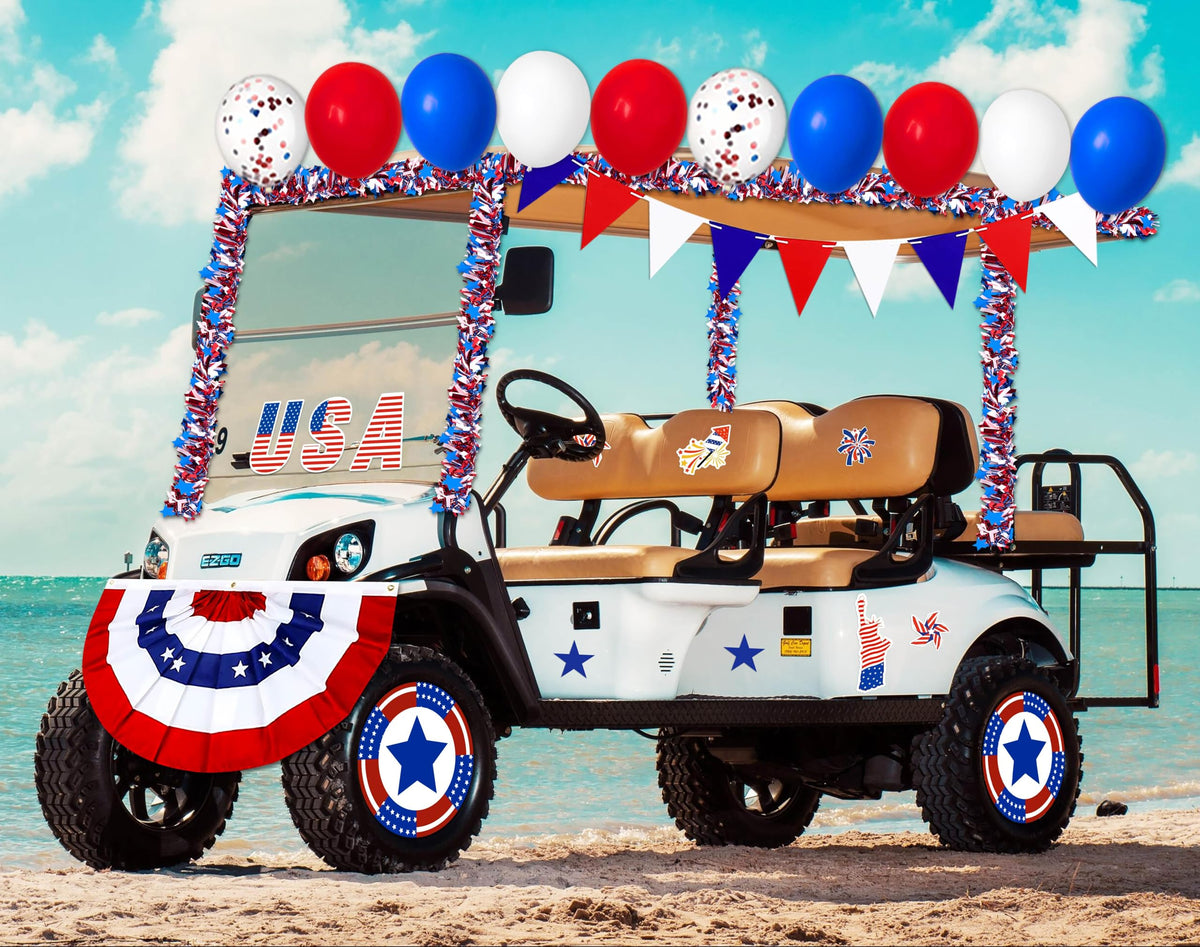 80UncleKimby Fourth of July parade decor ideas for cart and space displays