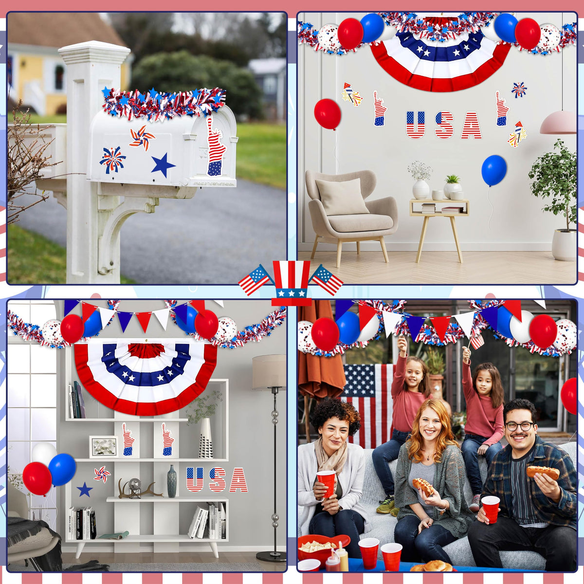 80UncleKimby latex balloons in classic patriotic colors for quick setup