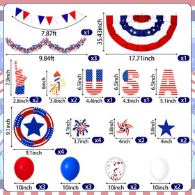 80UncleKimby red white blue tinsel garlands offering lightweight easy-to-mold decor