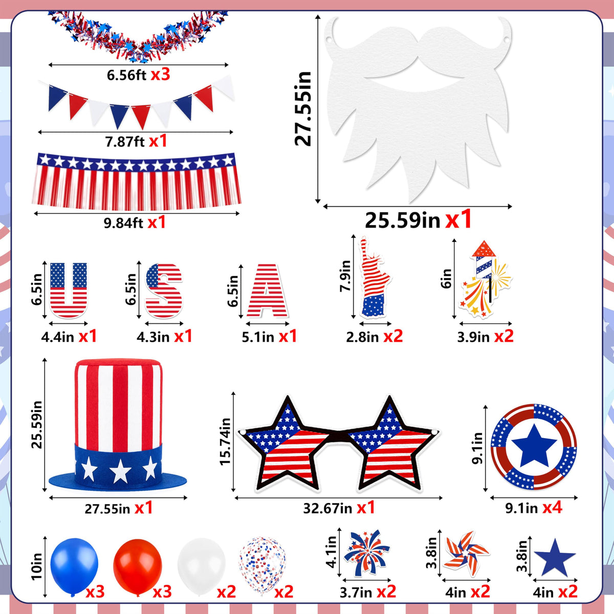 80UncleKimby latex balloons for vibrant Fourth of July celebrations and photos