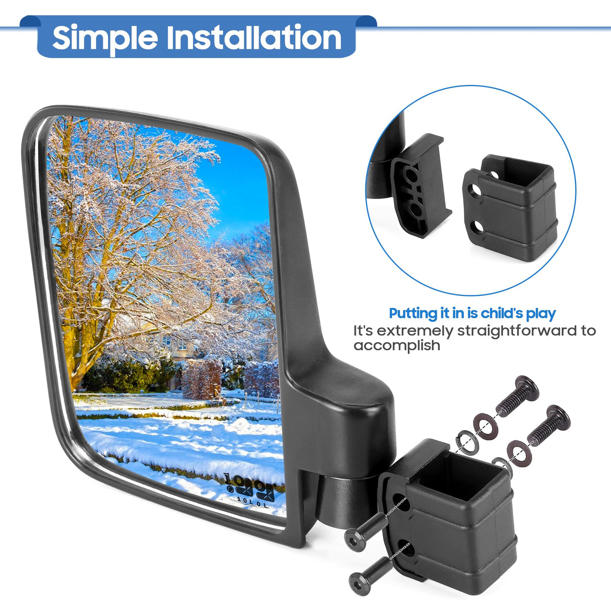 Foldable HD glass mirror by 9.99WORLD MALL offers portable, durable viewing for golf carts