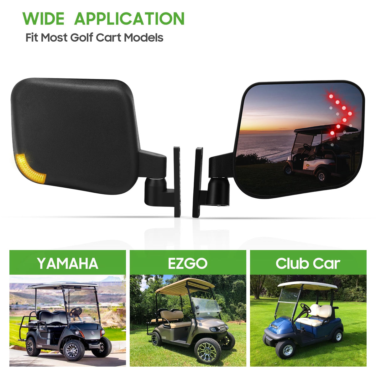 Compatible with Club Car EZGO Yamaha carts for diverse setups