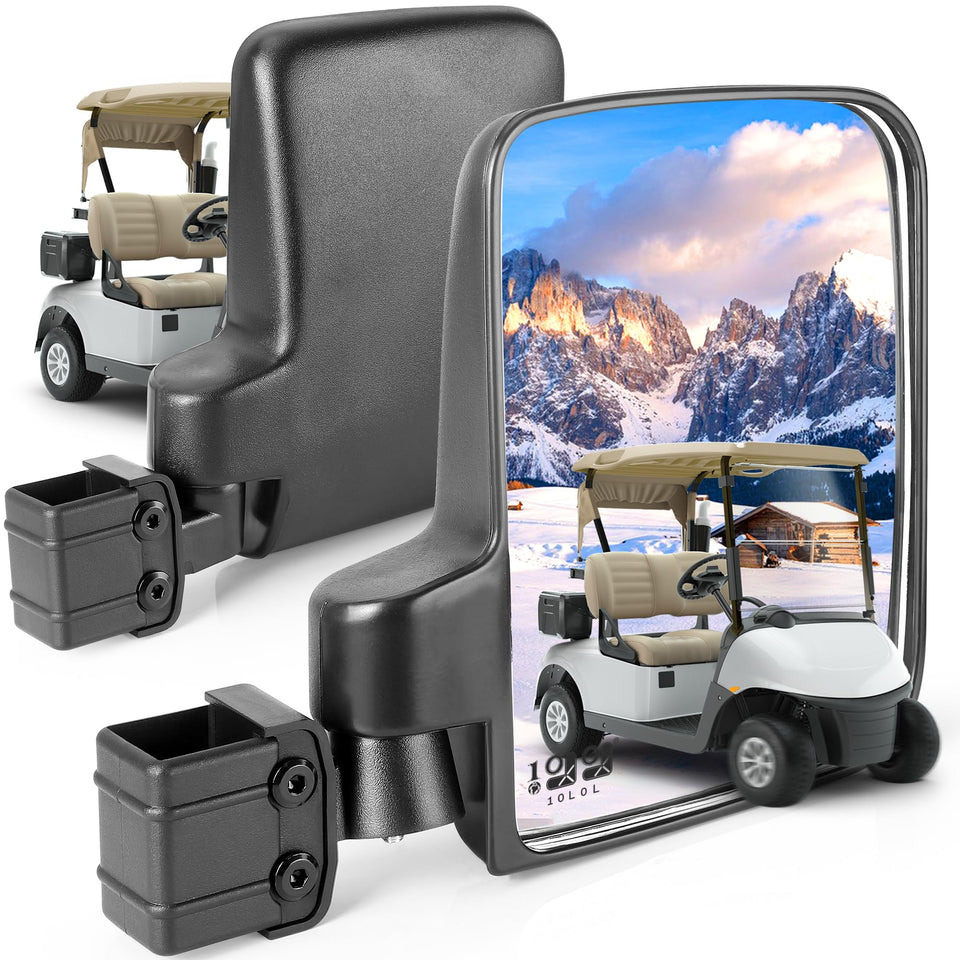 9.99WORLD MALL golf cart side mirror with no drill and 180-degree rotation for rear visibility