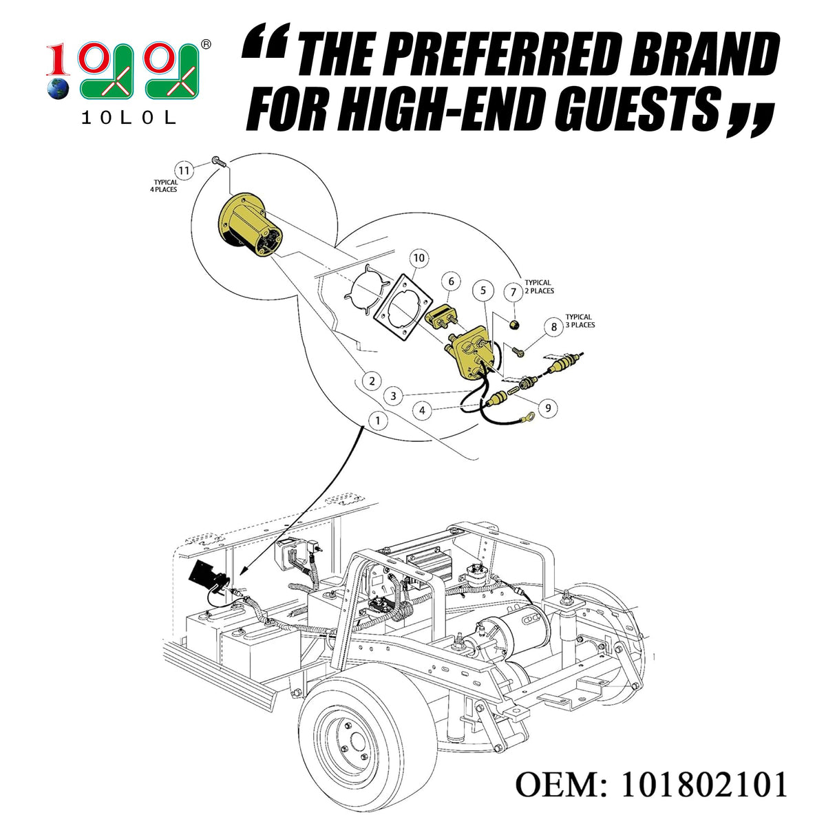 9.99WORLD MALL Club Car DS fuse assembly side view with integrated protection