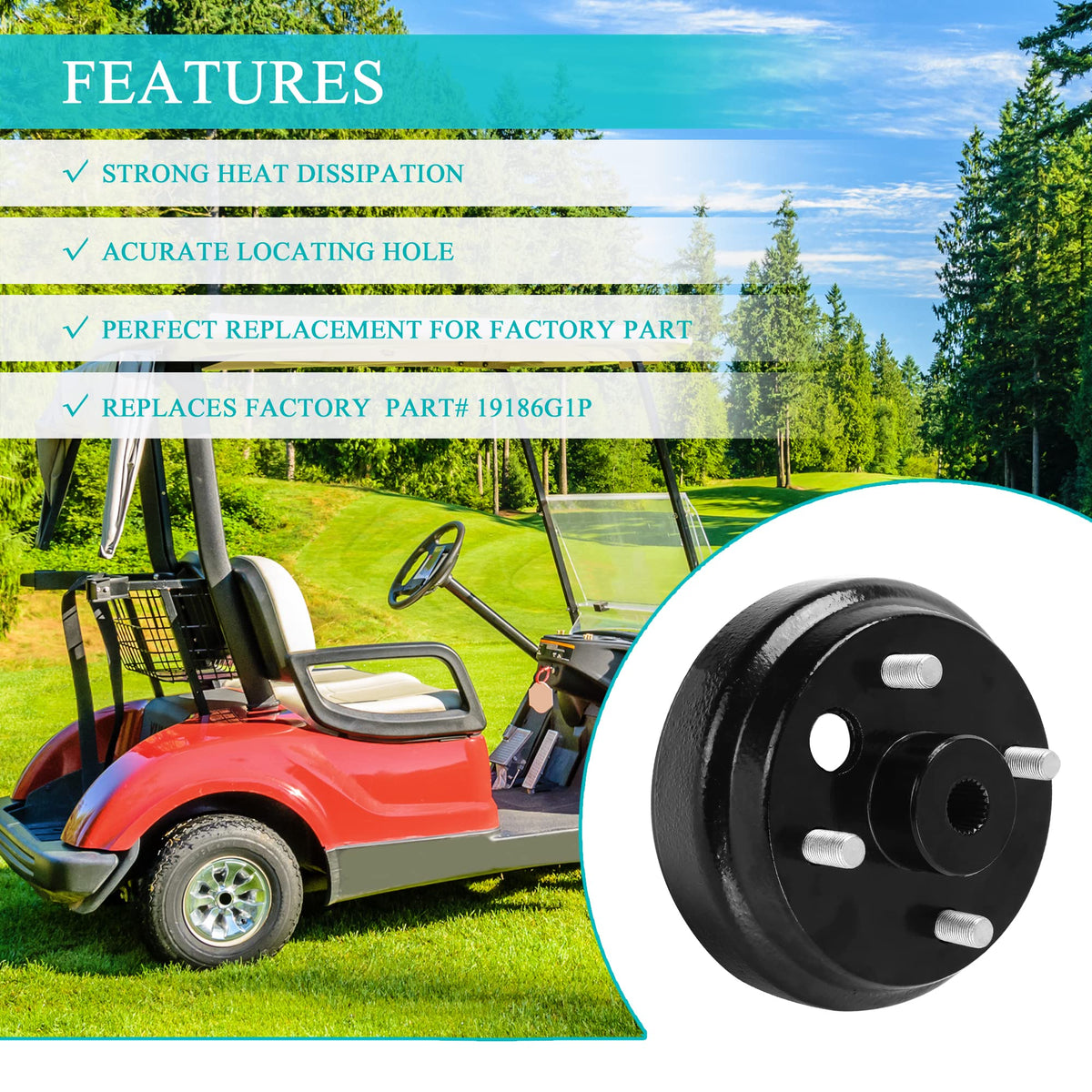 9.99WORLD MALL EZGO brake drum hub replacement setup image