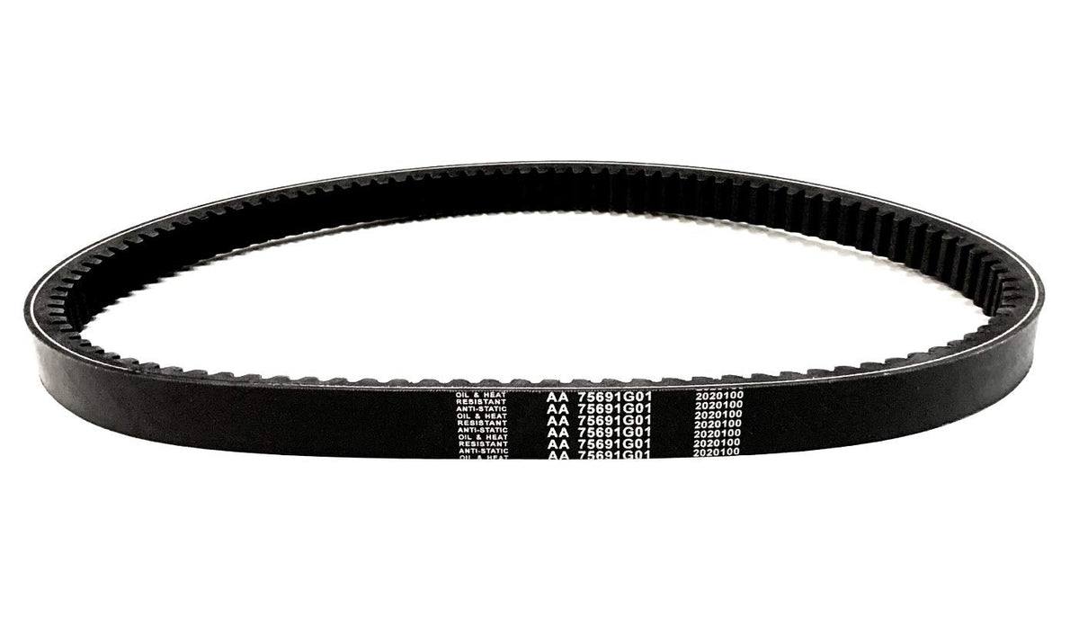 A.A drive belt for EZGO ST480, close-up showing durable OEM-style construction.