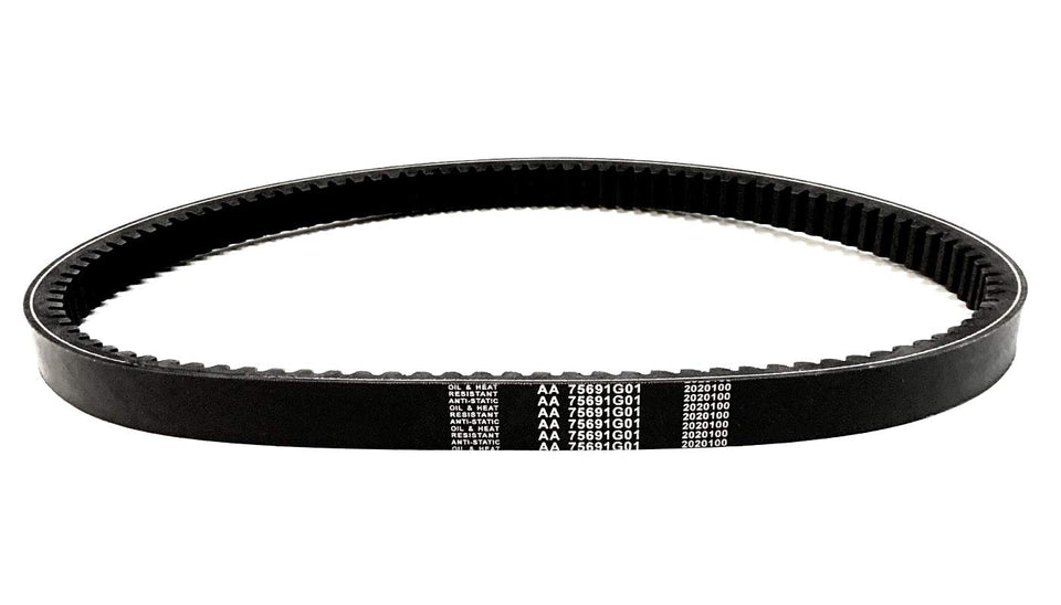 A.A drive belt for EZGO ST480, close-up showing durable OEM-style construction.