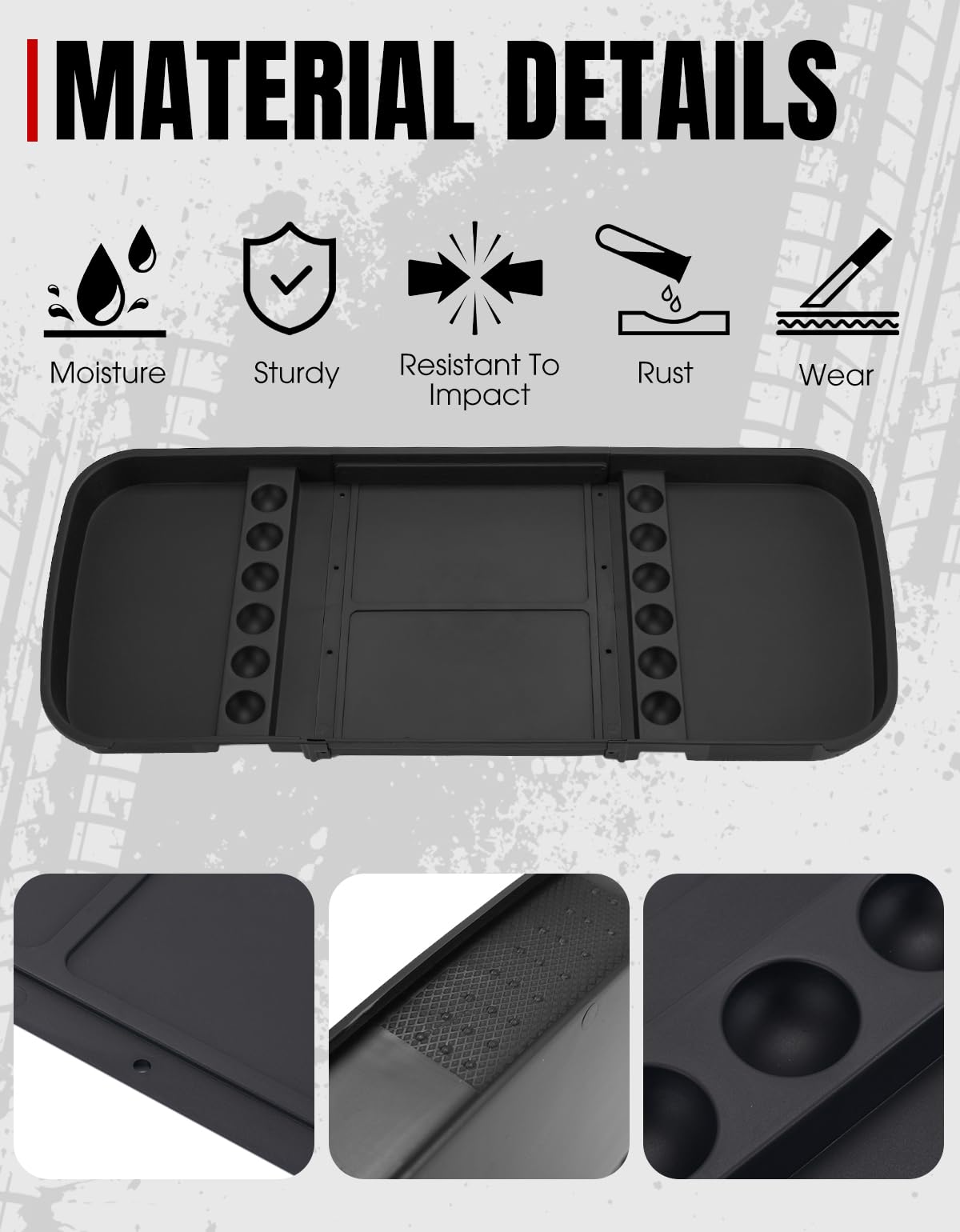 A & UTV PRO anti-slip design with divided sections keeps items in place.