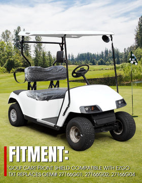 Black finish A & UTV PRO shield on golf cart
