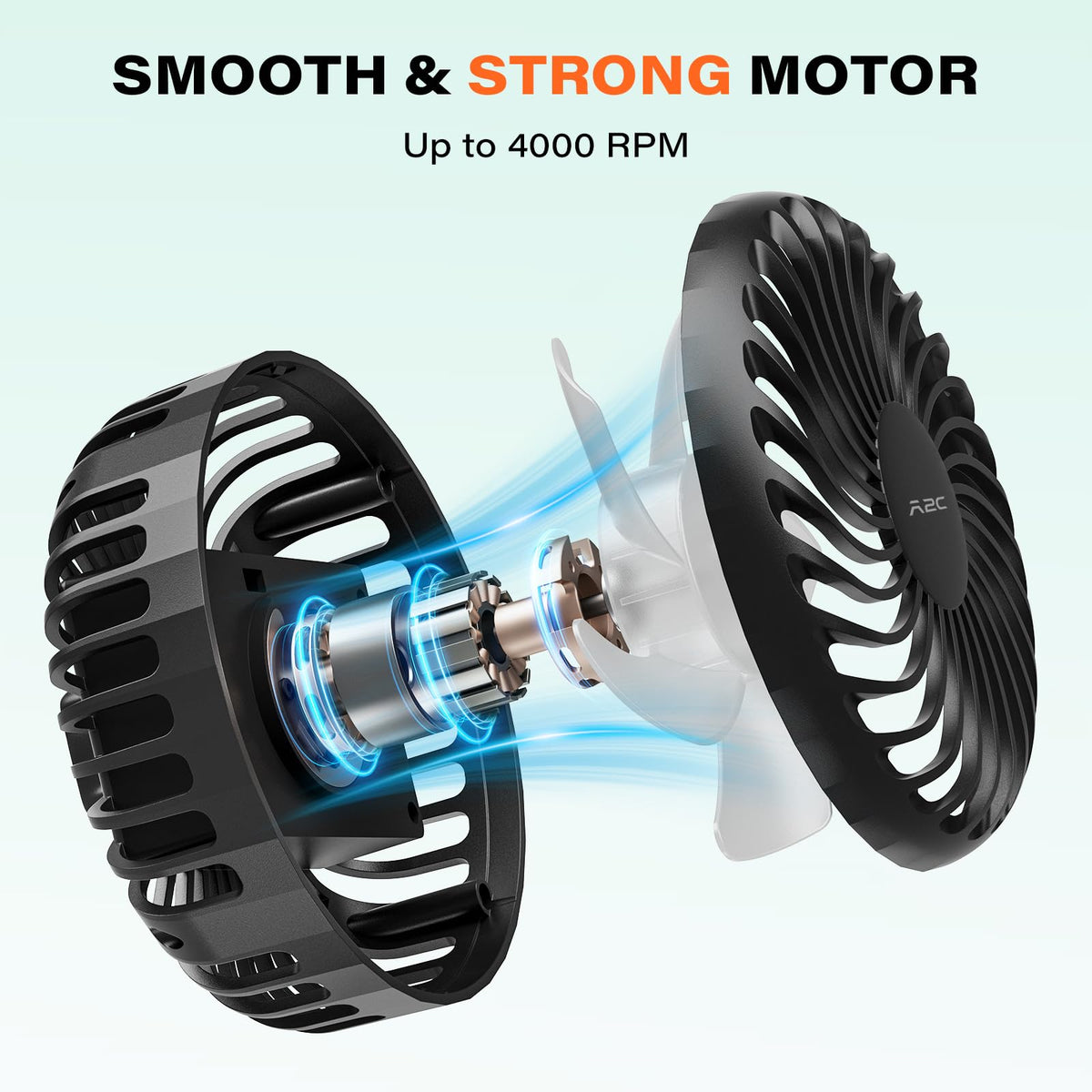 A2C 4000 RPM motor provides strong, smooth airflow in a compact form