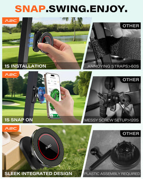 A2C durable aluminum mount for golf carts keeps phones secure