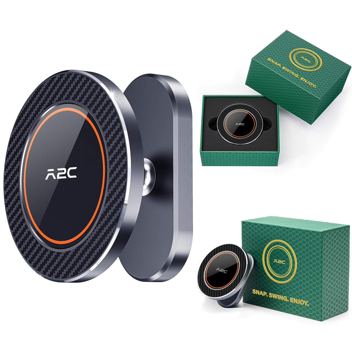 A2C alloy-metal golf cart holder highlights rugged durability on the course.