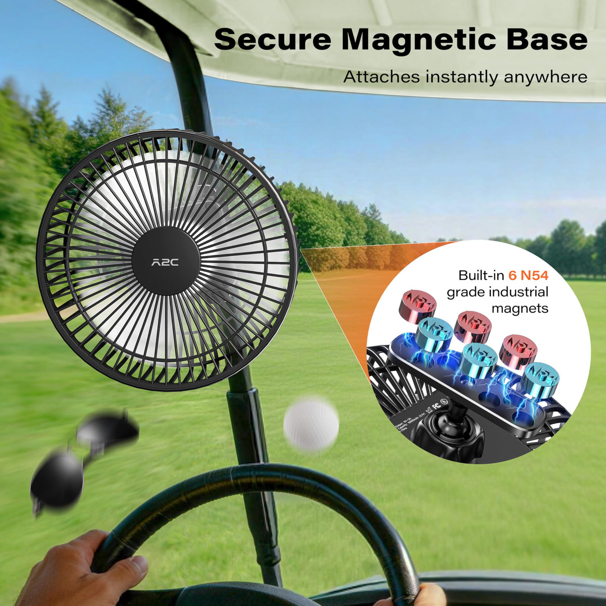 A2C durable brushless motor delivering strong, stable airflow outdoors
