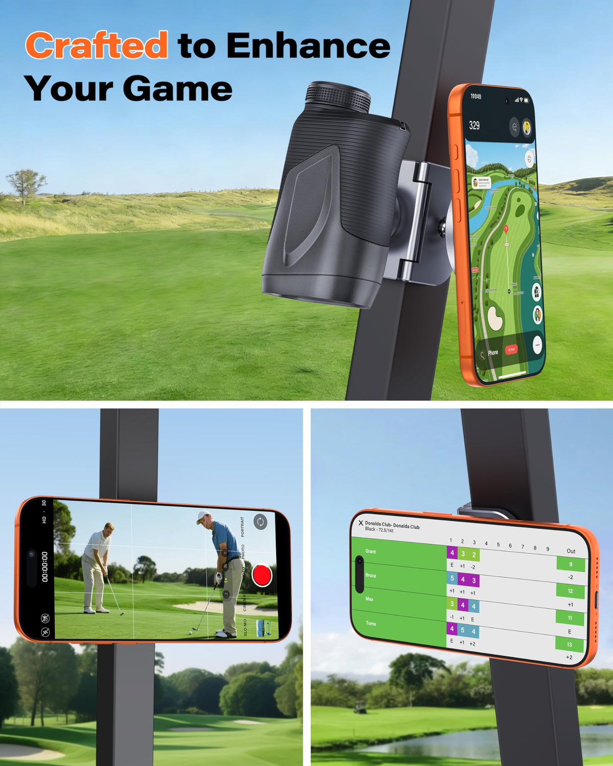 Tool-free snap-on installation fits most EZGO, Club Car, Yamaha carts