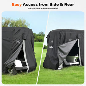 A2C golf cover folded for easy storage when not in use