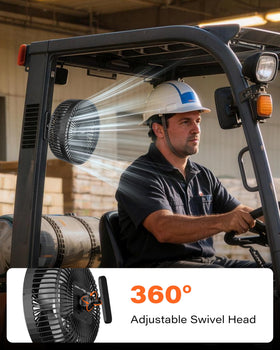 A2C Golf Cart Fan 360-degree adjustable head directing airflow