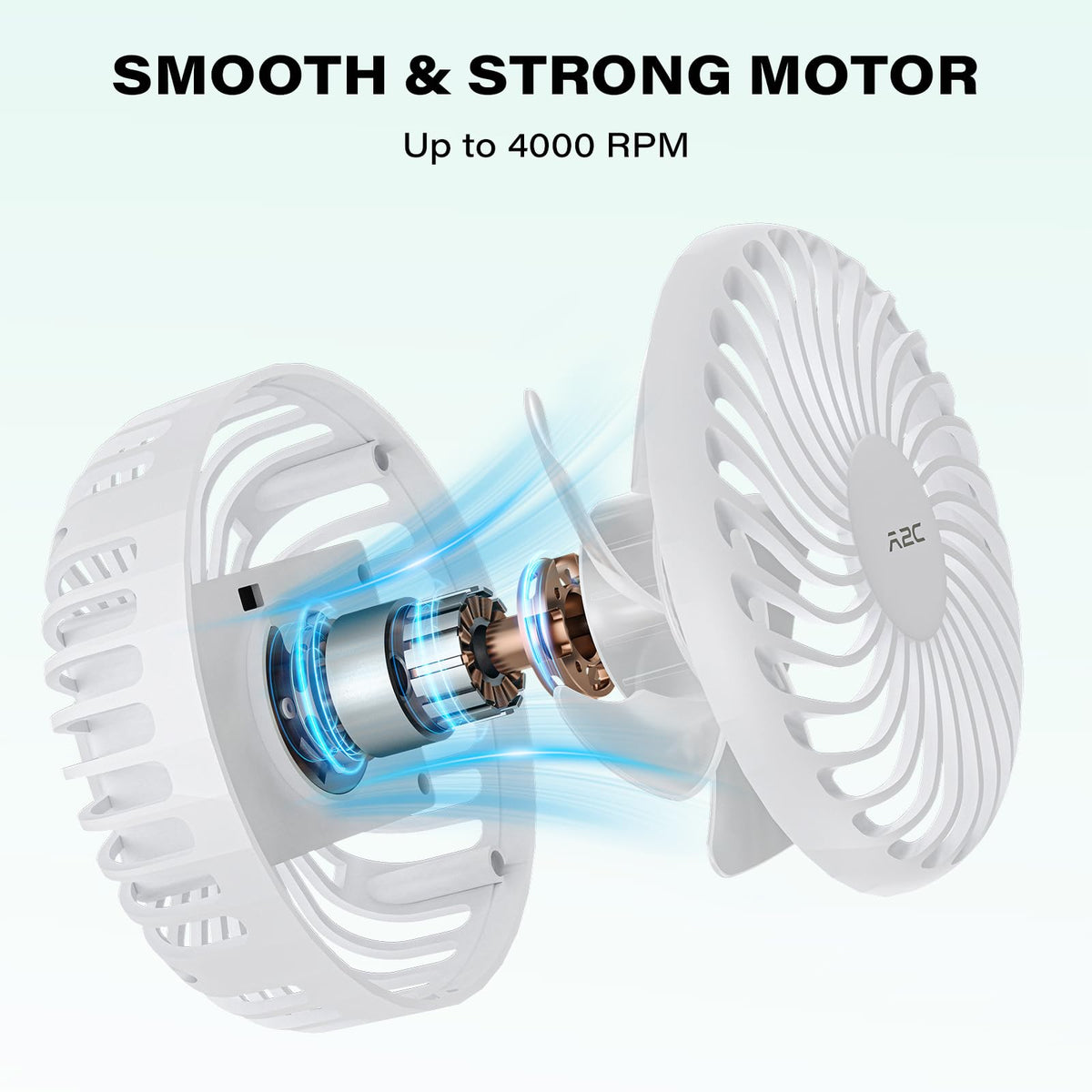360-degree adjustable A2C golf cart fan for versatile airflow on the course