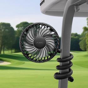 A2C golf cart fan with three-speed operation for all-day cooling on the course.