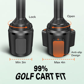 Reinforced metal rod base on the A2C golf cart fan minimizes wobble.
