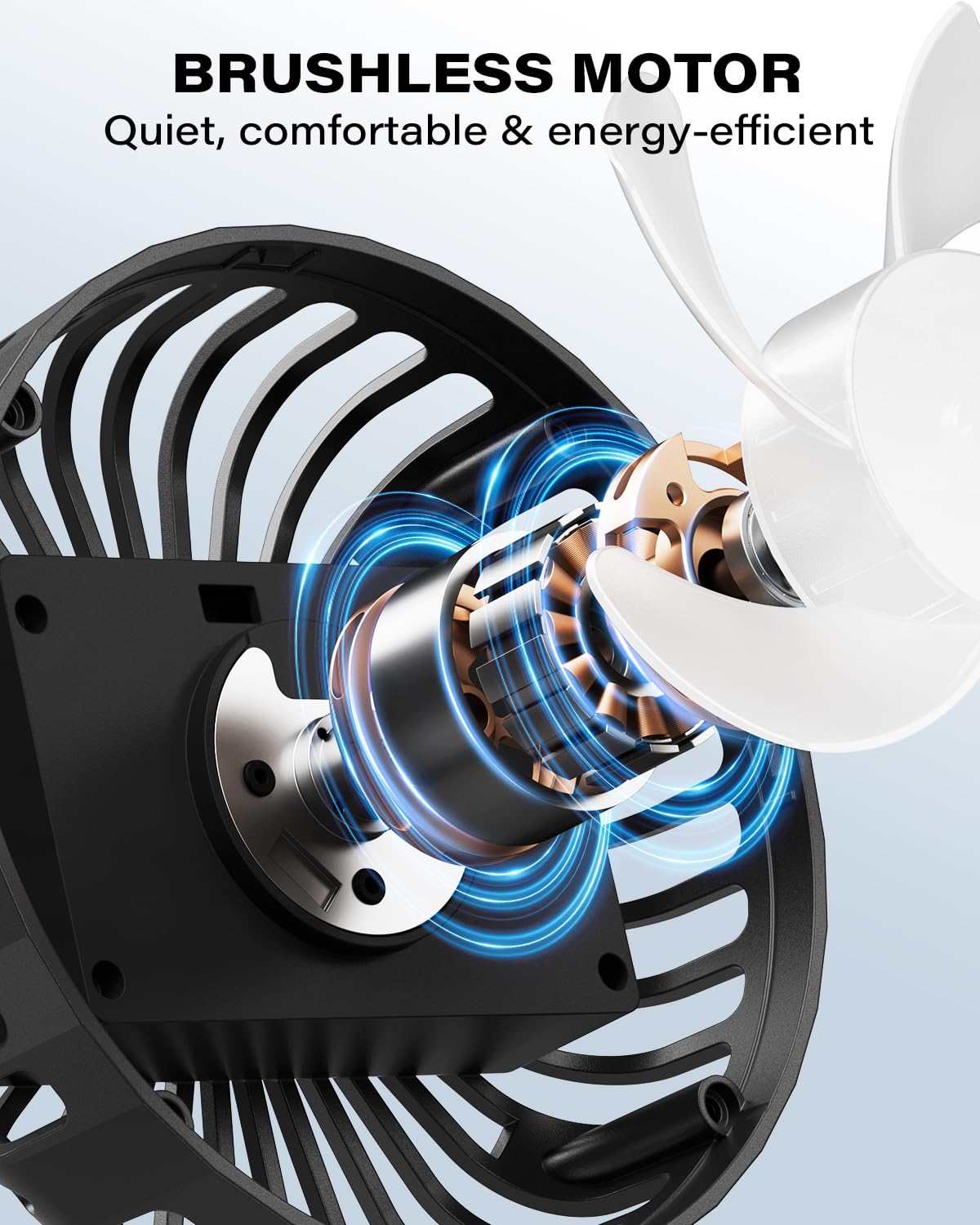 A2C silicone strap securing the fan around cart bars