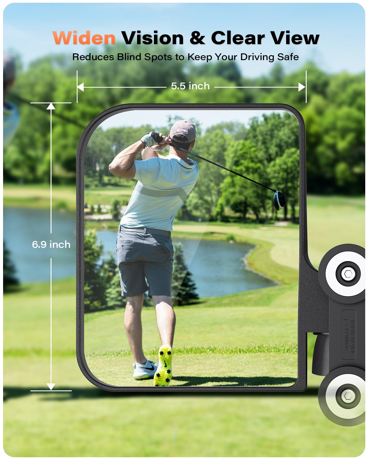 A2C no-drill installation on golf cart mirrors.