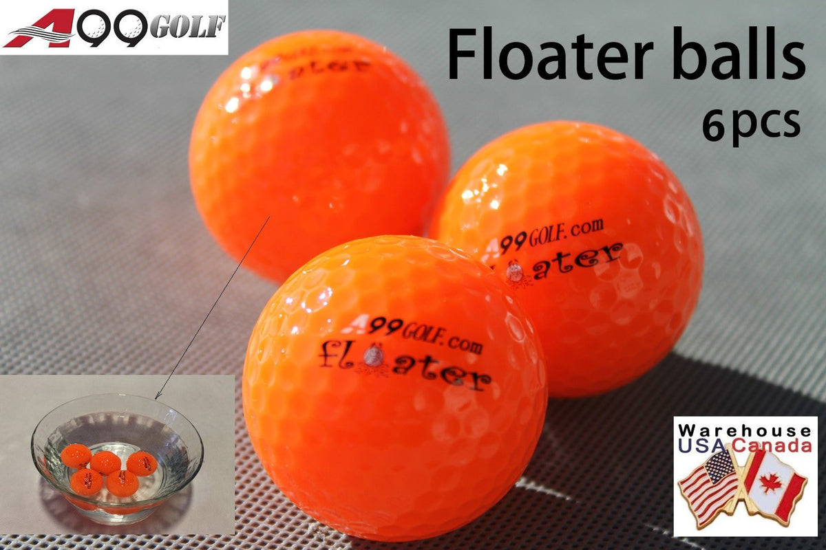 A99 Golf Floater ball floating in pool for effortless retrieval.