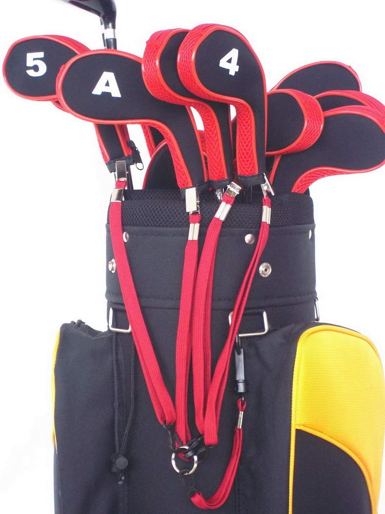 A99 Golf Leash Strap attached to a bag ring provides reliable headcover management.