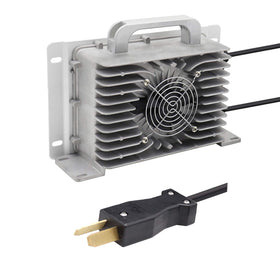 Abakoo 36V 20A crowfoot golf cart charger ready for outdoor use.