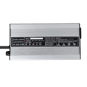 Abakoo 36V 5A golf cart charger back view with durable aluminum shell