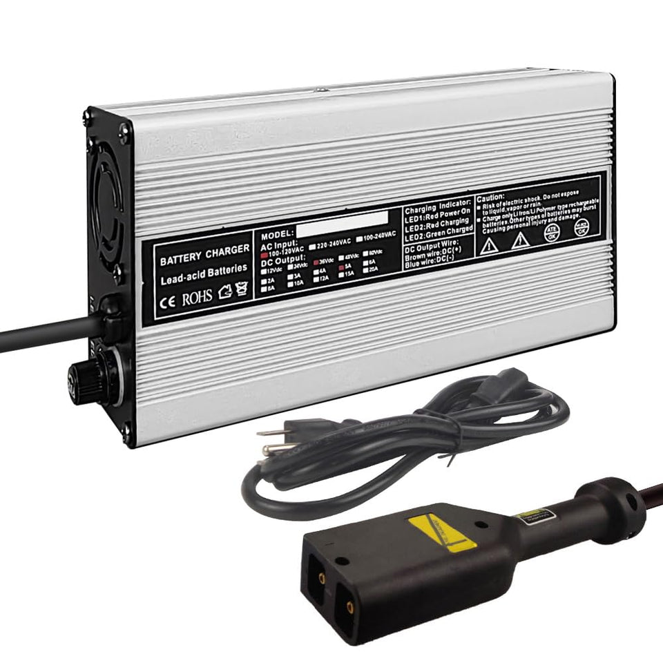 Abakoo 36V 5A golf cart charger front view highlighting compact design