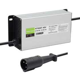 Abakoo 48V 15A charger front view, compact design for easy garage charging.