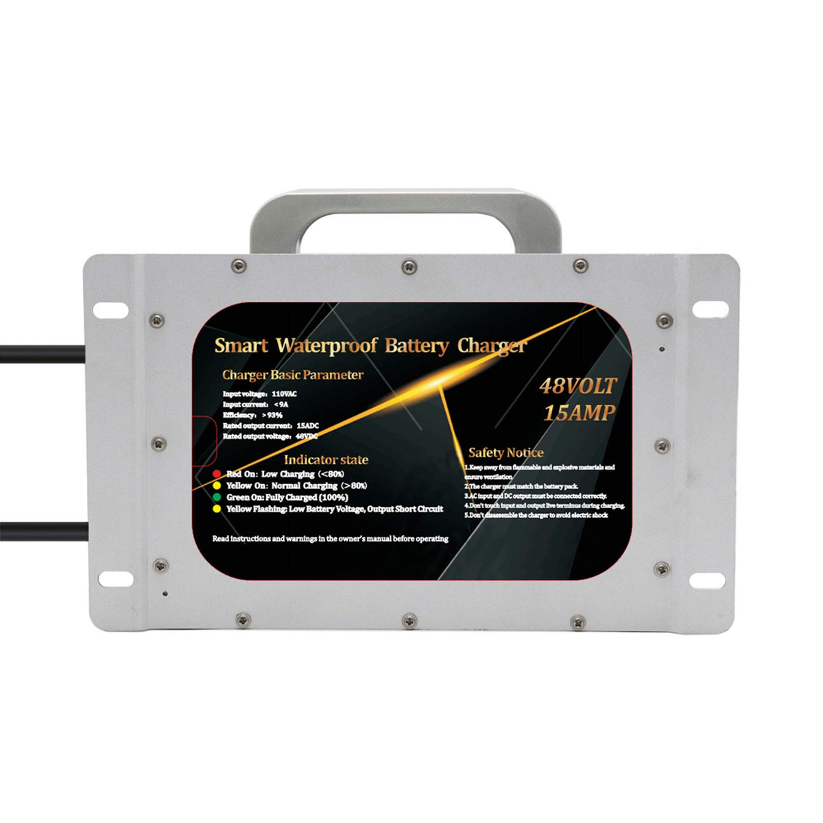Aluminum heat sink fins on Abakoo 48V charger