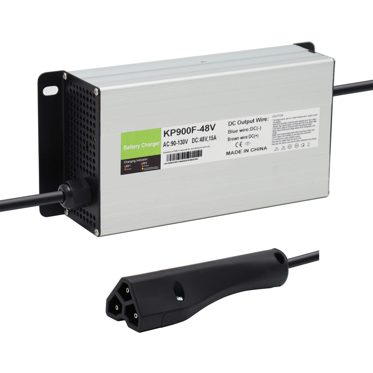 Abakoo 48V 15A charger with RXV triangle plug for EZ-GO RXV/TXT.