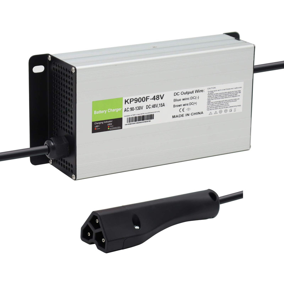 Abakoo 48V 15A charger with RXV triangle plug for EZ-GO RXV/TXT.