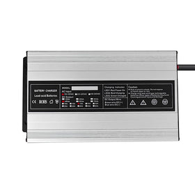 Abakoo 48V 15A RXV charger rear view with rugged outdoor-ready housing.