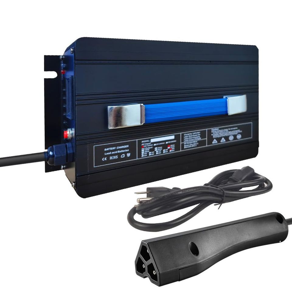 Abakoo 48V 17A RXV charger front view for fast, reliable charging.