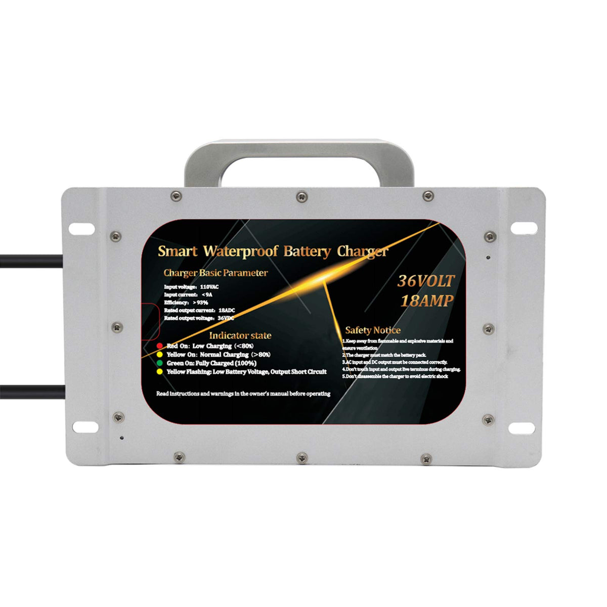 Abakoo lightweight charger with carry handle for easy transportation.