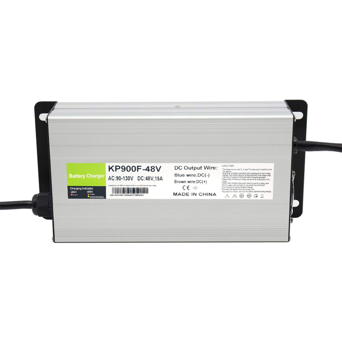 Abakoo charger set up for overnight charging on EZ-GO golf cart.