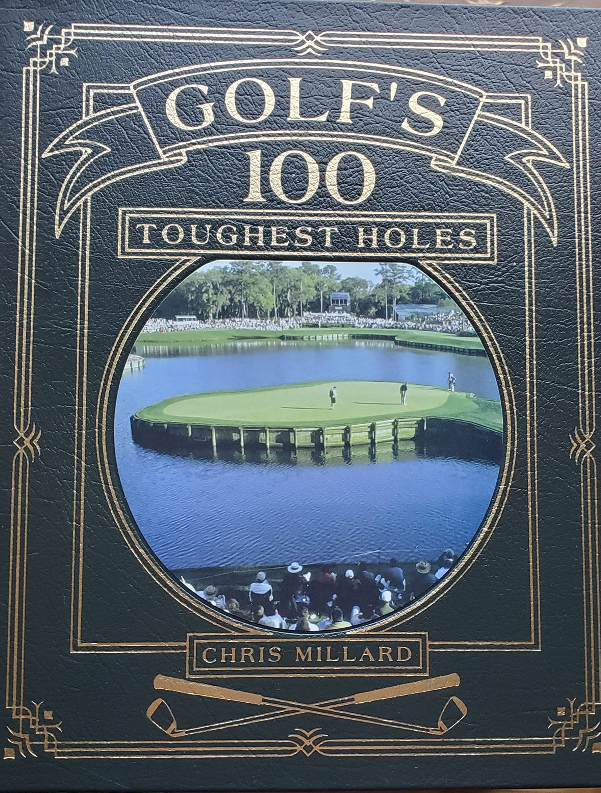 Abrams Books Golf's 100 Toughest Holes cover with dramatic course imagery for avid golfers seeking challenge inspiration