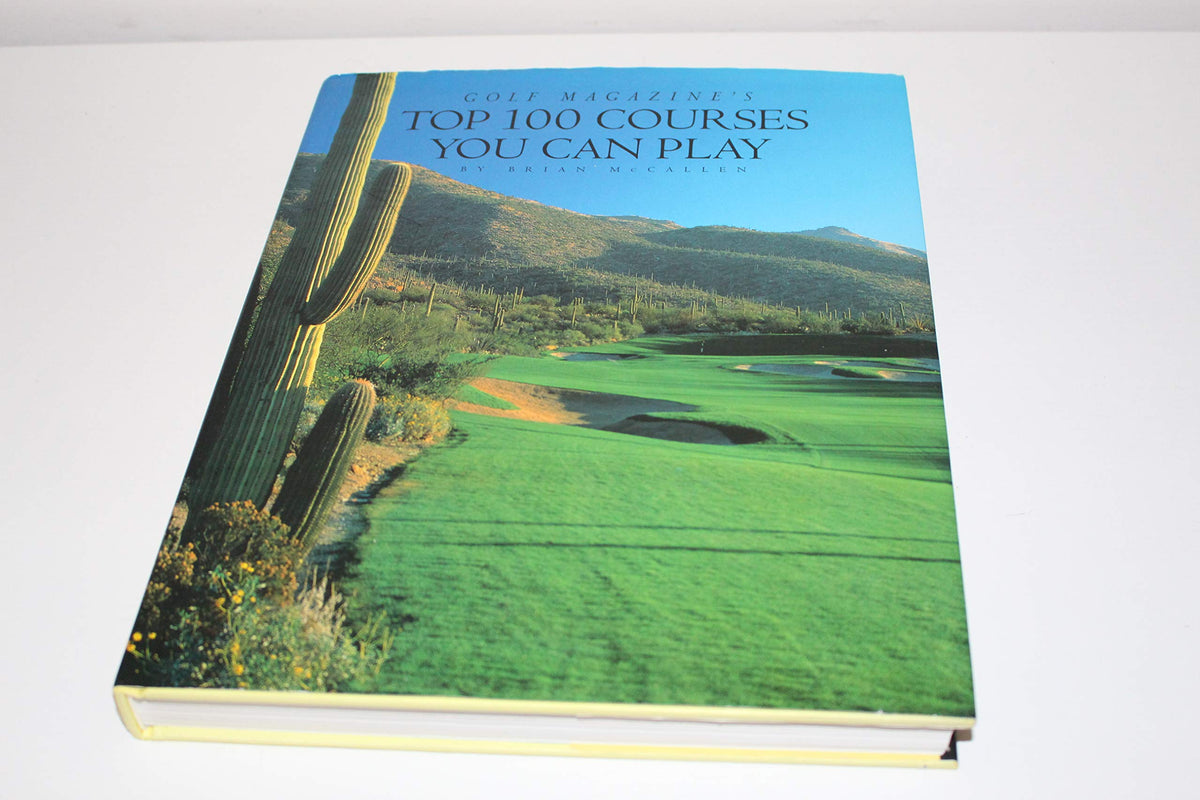 Abrams Books Golf Top 100 Courses cover with vibrant illustrations for golf enthusiasts