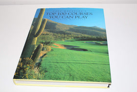 Abrams Books Golf Top 100 Courses cover with vibrant illustrations for golf enthusiasts