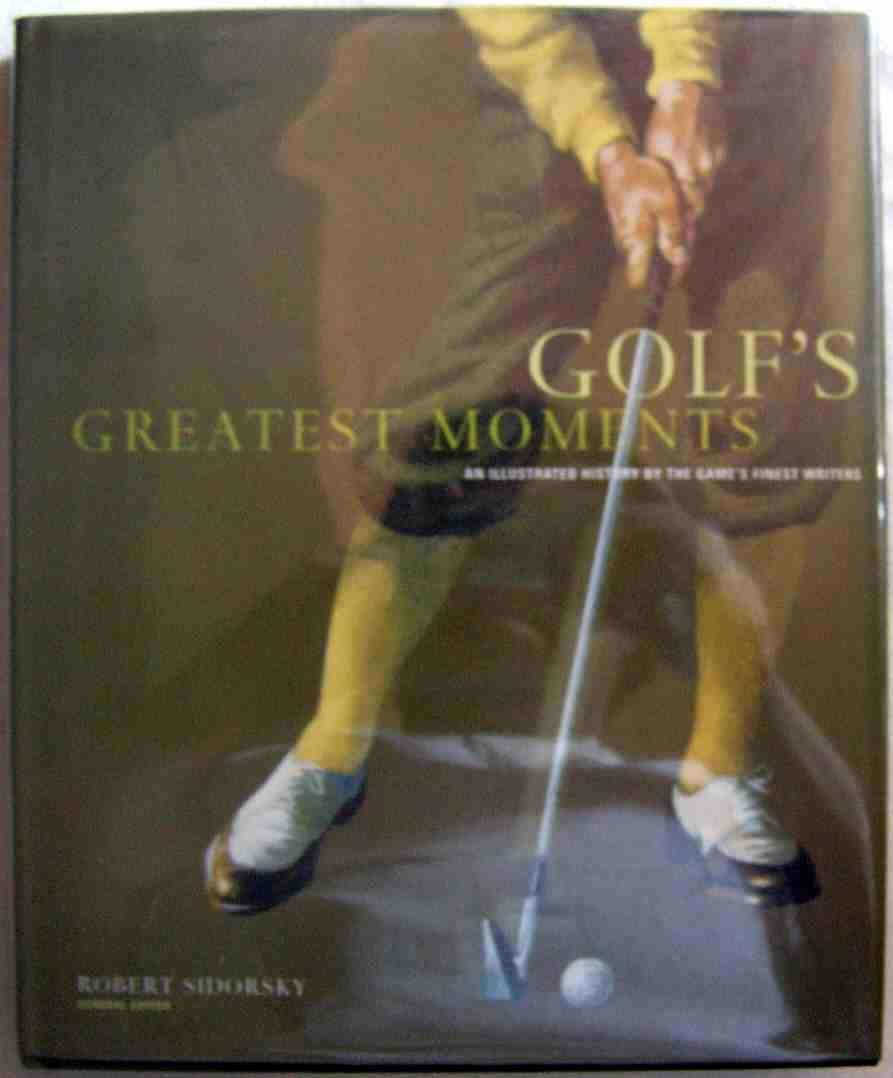 Abrams Books Golf's Greatest Moments cover with vintage golf imagery for collectors and display.