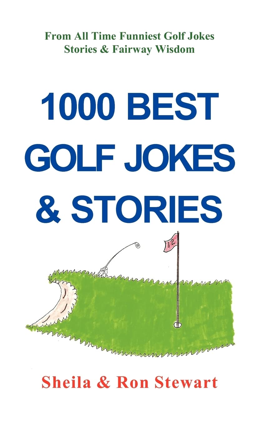 Acadia Scale Press 1000 Best Golf Jokes and Stories hardcover cover, perfect humor gift for golfers.