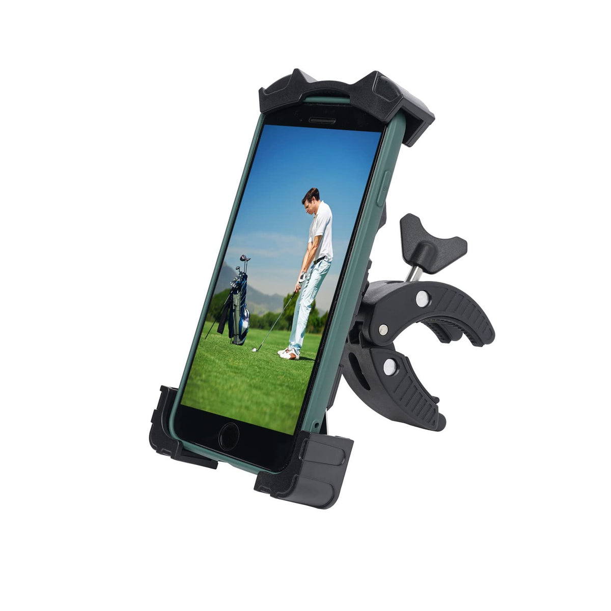 ACCTOLF golf cart phone holder clip keeps device secure during rides