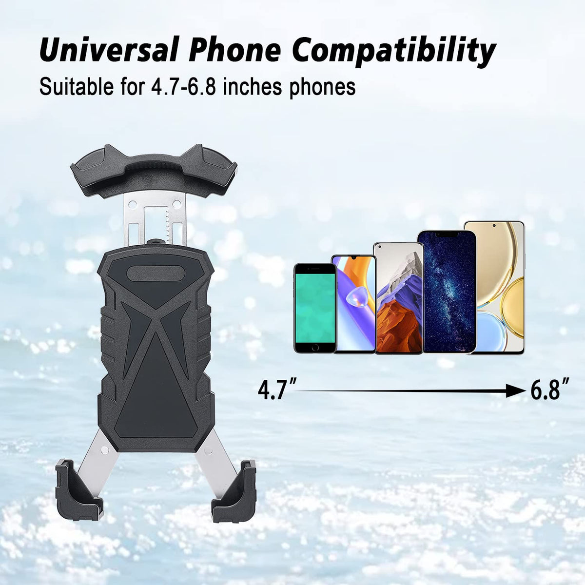 ACCTOLF golf cart phone holder wide compatibility fits 4.7–6.8 inch phones