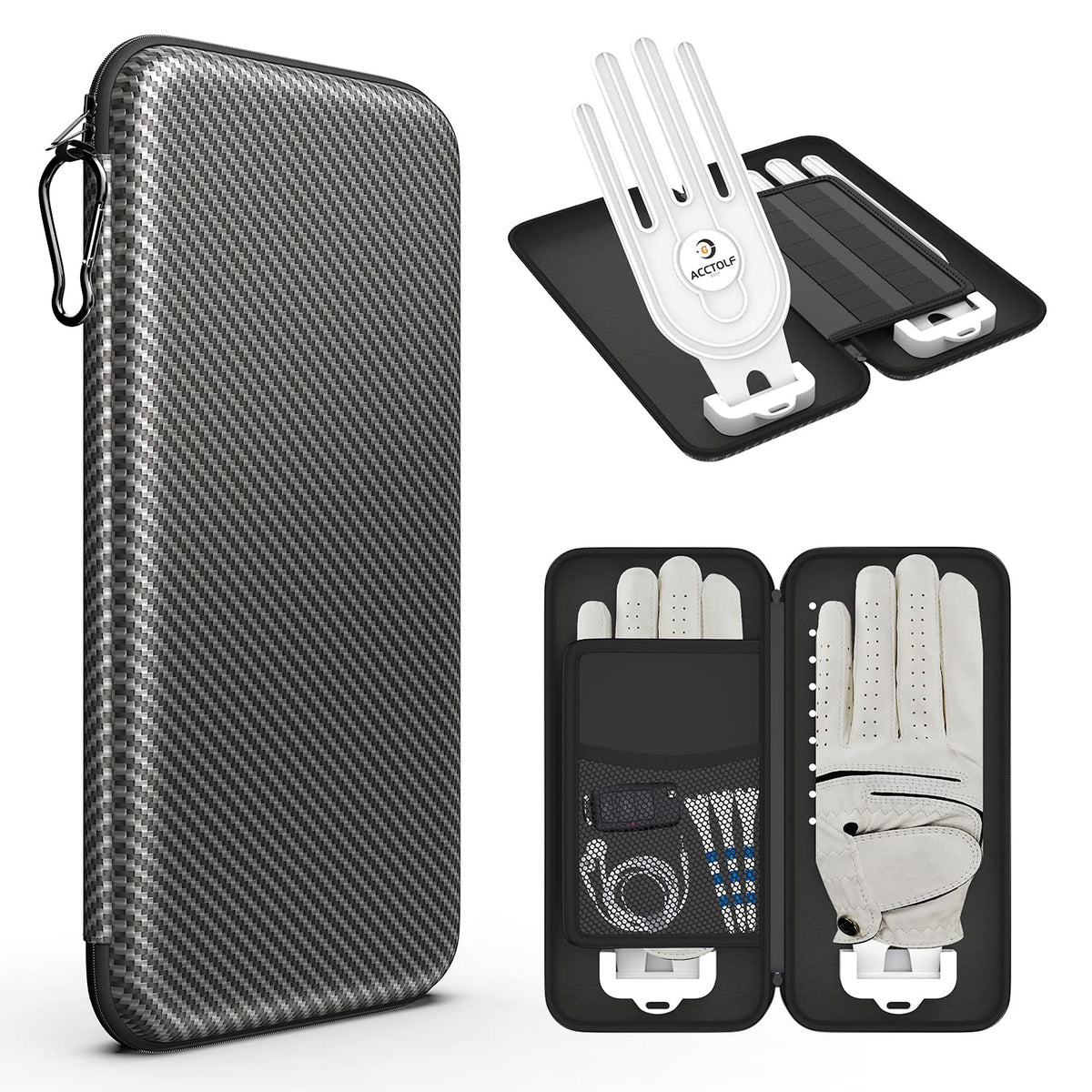 ACCTOLF Golf Glove Case with two gloves holder keeps gloves organized and accessible.