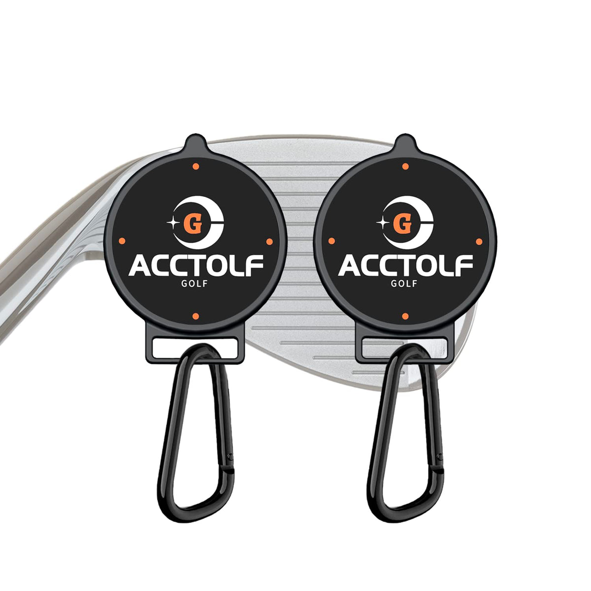 ACCTOLF magnetic golf towel clip attached to cart for quick towel access.