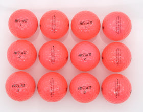 ACCUFLI Max Soft Crystal Red ball showing logo with high visibility for on‑course spotting