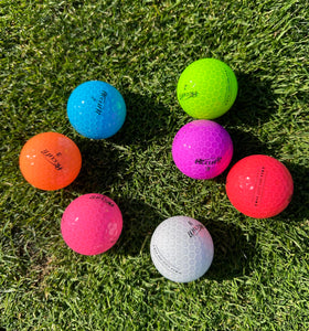 ACCUFLI Max Soft Crystal Red with aero dimples promoting stable flight and distance